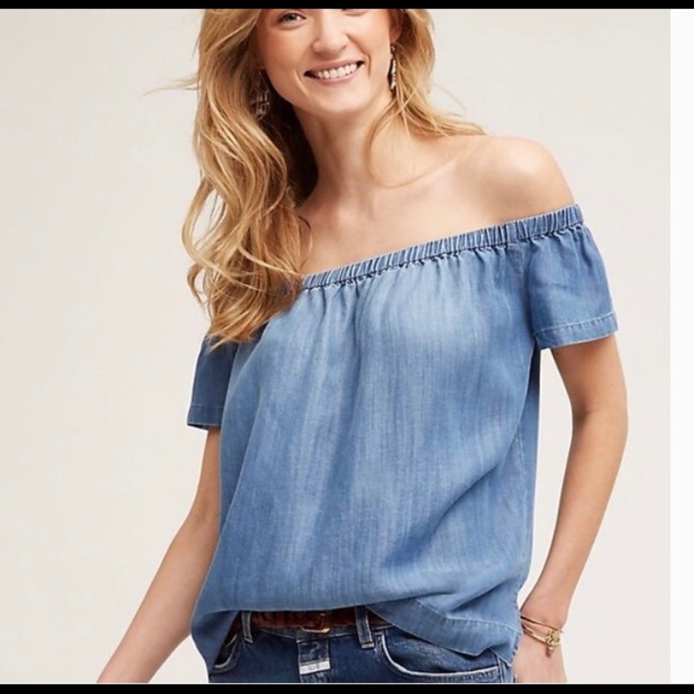 Anthropologie cloth and stone off the shoulder top